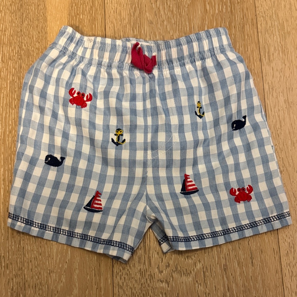 Mud Pie Blue and Red Checkered Kids Shorts